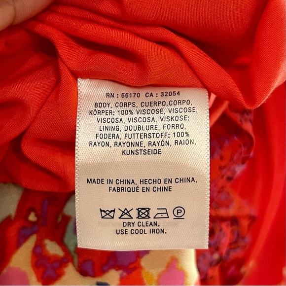 Maeve Grecia Ruffle Midi Dress Sz 0 Red Floral Asymmetrical Flowy Strappy Dress - Picture 10 of 14